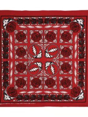 Grateful Dead SYF & Roses Bandana ~ Officially Licensed ~ 22" x 22" ~ Brand New!